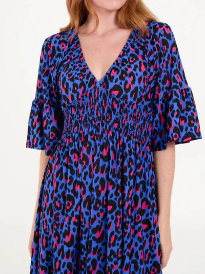Blue Leopard Jumpsuit Dress