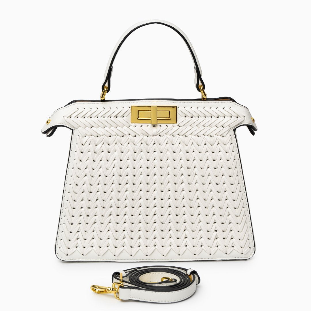 Dionne Woven Handbag Brown