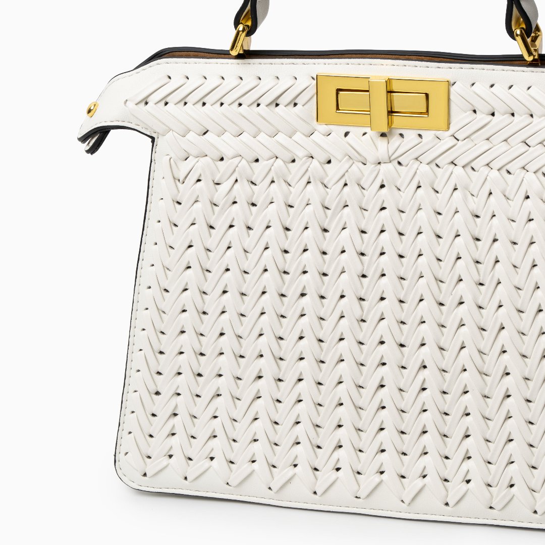 Dionne Woven Handbag Brown