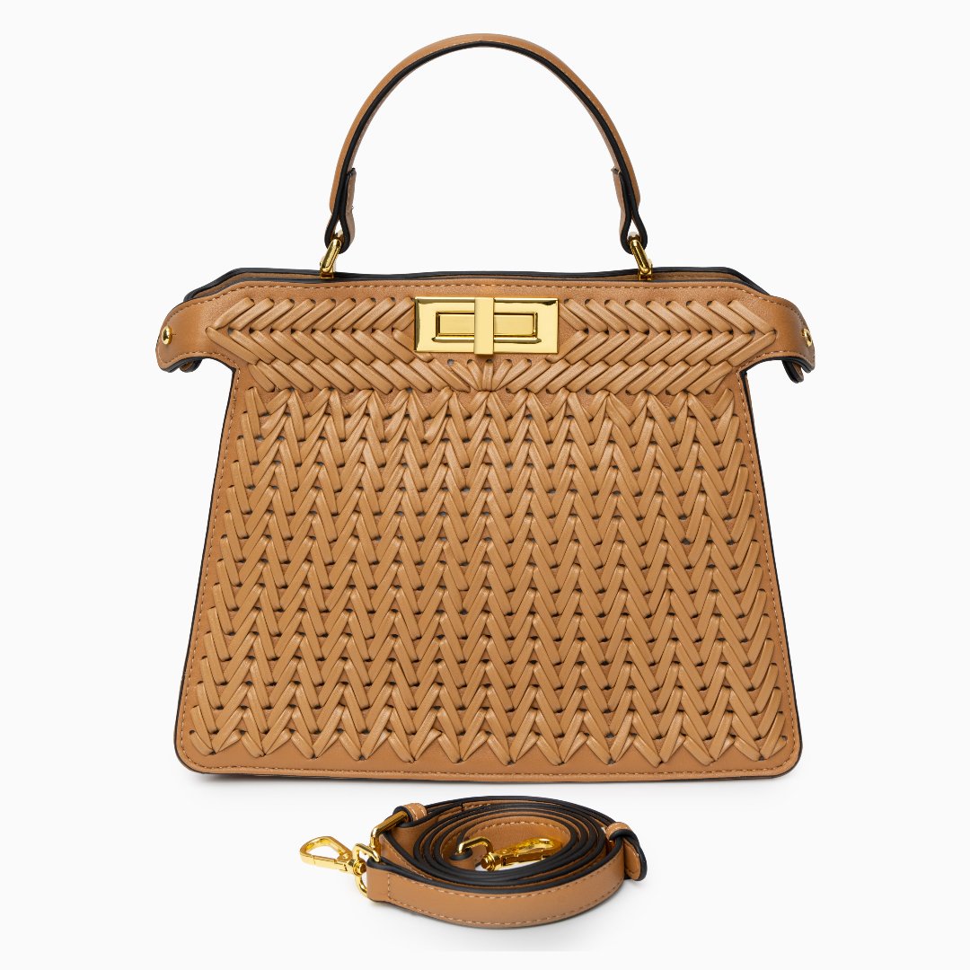 Dionne Woven Handbag Brown