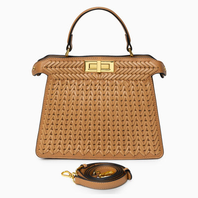 Dionne Woven Handbag Brown