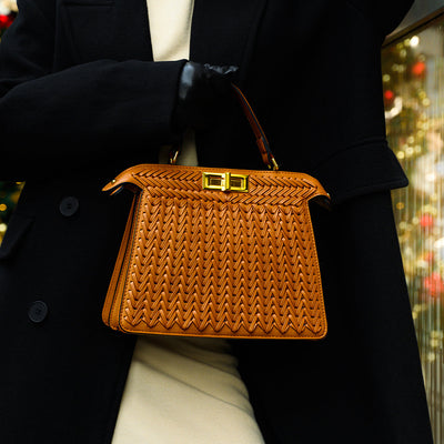 Dionne Woven Handbag Brown